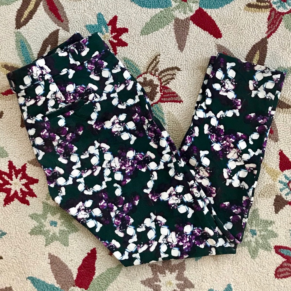 Banana Republic Sloan Pant Green Floral Print
